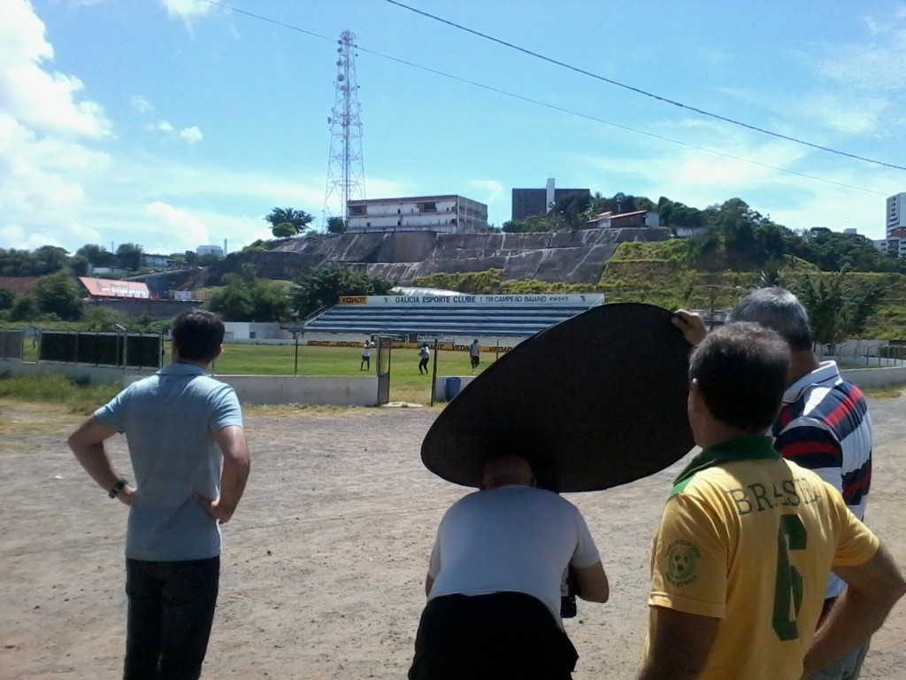 Reportagem do Globo Esporte gravando no Parque Santiago